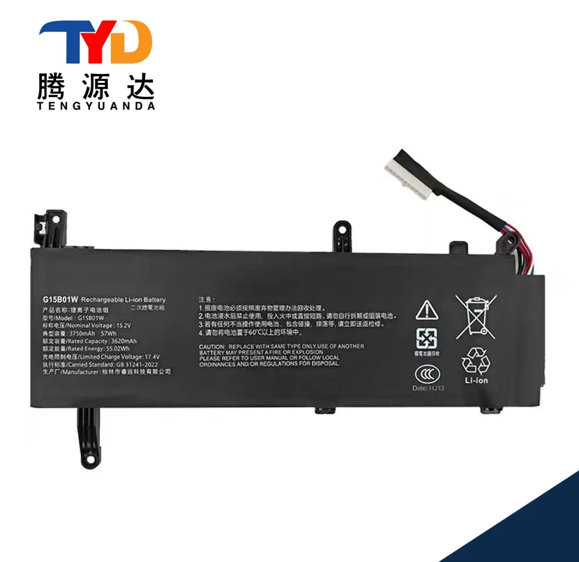 Портативная батарея для G15B01W, 15,2 В, игровой ноутбук Xiaomi, 15,6 em i5, 7300HQ, GTX1050, GTX1060, 1050Ti, 1060, 171502-A1,
Портативная батарея для G15B01W, 15,2 В, игровой ноутбук Xiaomi, 15,6 em i5, 7300HQ, GTX1050, GTX1060, 1050Ti, 1060, 171502-A1,