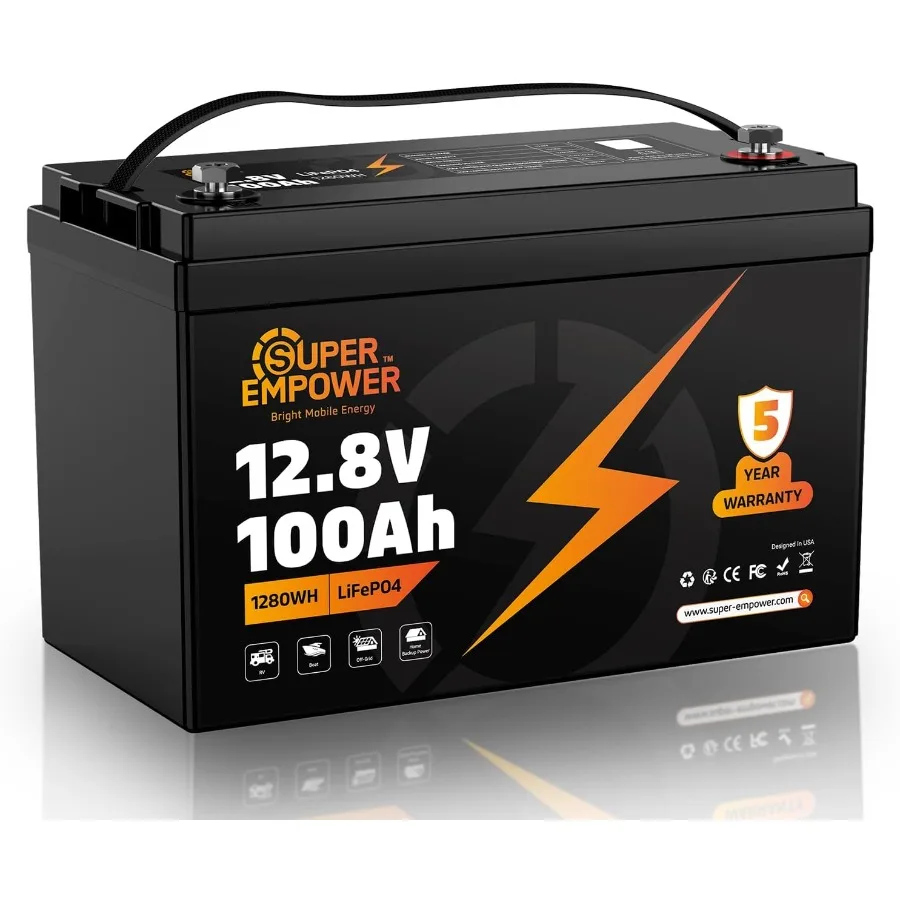 12V 100Ah LiFePO4 Lithium Battery BCI Group 27 Deep Cycle RV Solar Trolling Motor Marine Battery with Low-Temp Protection 100A
12V 100Ah LiFePO4 Lithium Battery BCI Group 27 Deep Cycle RV Solar Trolling Motor Marine Battery with Low-Temp Protection 100A