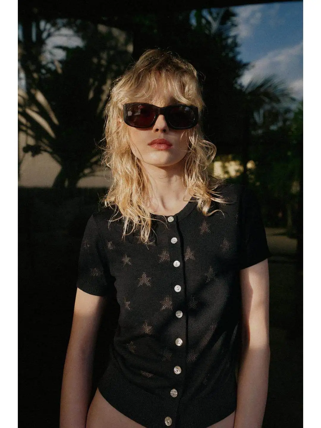 Summer New Casual Knitted Hollow out round Neck Short Sleeve Button up Star Patterned Open Cardigan Polyester Fiber Short Length
Summer New Casual Knitted Hollow out round Neck Short Sleeve Button up Star Patterned Open Cardigan Polyester Fiber Short Length