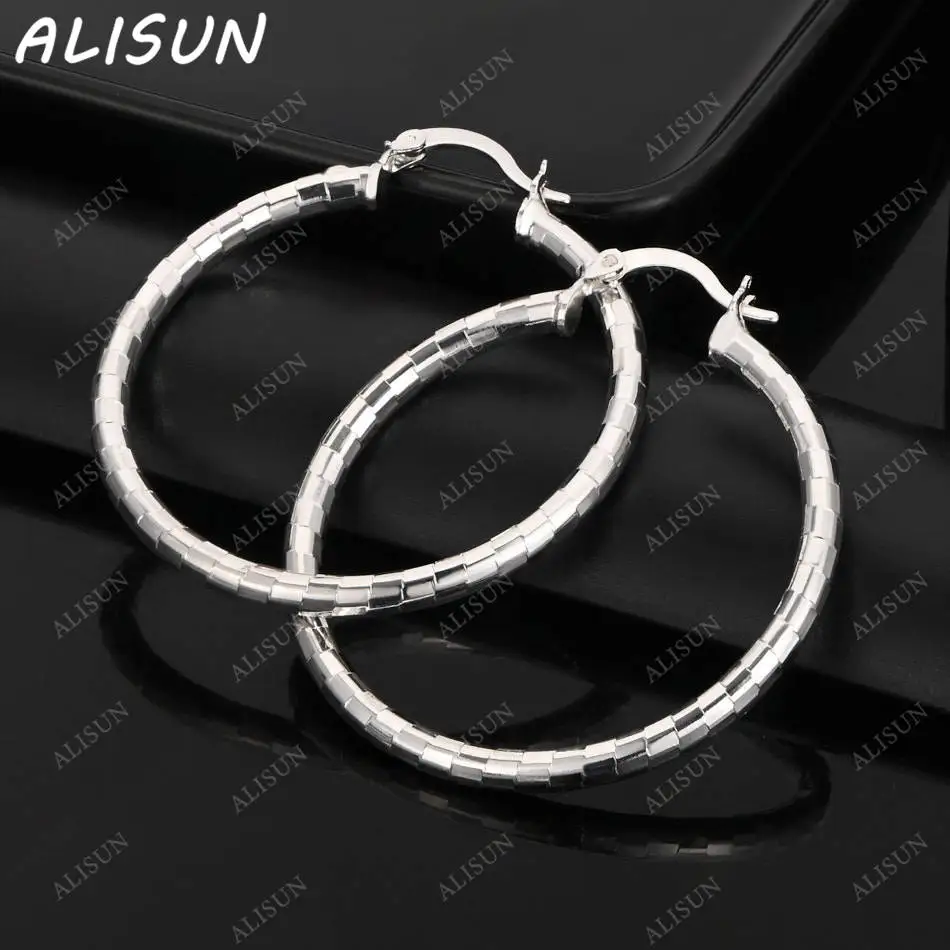 ALISUN 925 Sterling Silver 40mm Circle Hoop Earrings For Women Charm Trend Birthday Gifts Fashion Party
ALISUN 925 Sterling Silver 40mm Circle Hoop Earrings For Women Charm Trend Birthday Gifts Fashion Party
