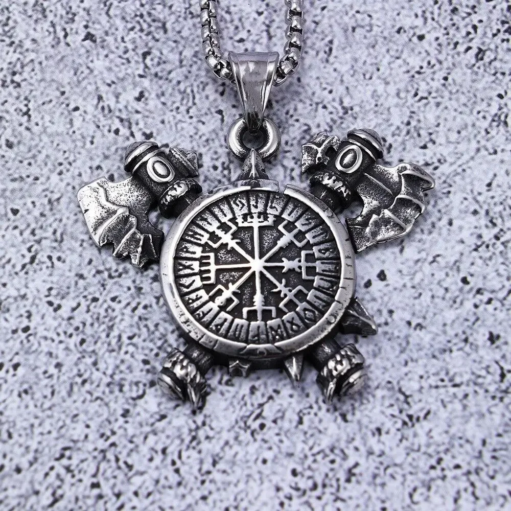 Vintage Stainless Steel Viking Odin Axe Triquetra Trinity Knot Shield Pendant Men's Necklace Chains
Vintage Stainless Steel Viking Odin Axe Triquetra Trinity Knot Shield Pendant Men's Necklace Chains