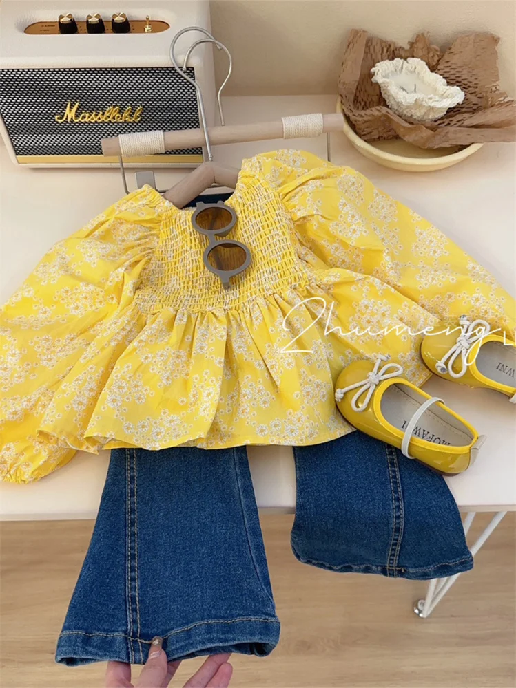 Весенний модный комплект для девочек: длинное платье и брюки с цветочным принтом, милый наряд из других материалов, детская одежда
Весенний модный комплект для девочек: длинное платье и брюки с цветочным принтом, милый наряд из других материалов, детская одежда