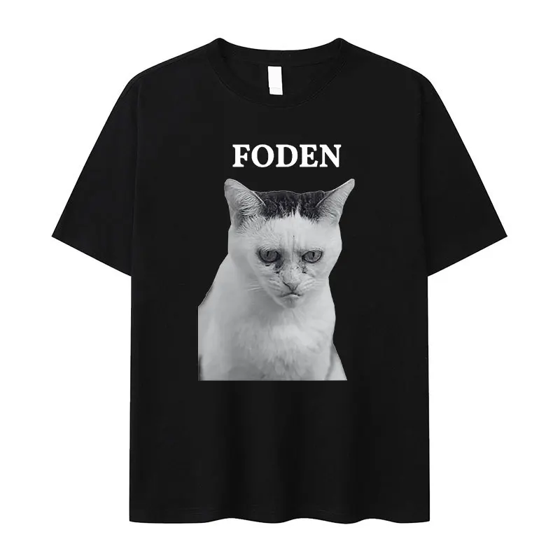 Футболка с принтом забавного кота Foden, Повседневная модная футболка с коротким рукавом для мужчин и женщин, топы из 100% хлопка, футболка оверсайз, 2024
Футболка с принтом забавного кота Foden, Повседневная модная футболка с коротким рукавом для мужчин и женщин, топы из 100% хлопка, футболка оверсайз, 2024