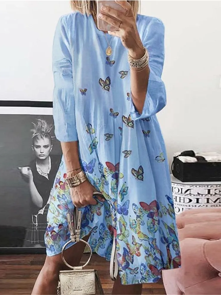 Spring Summer Women's New Fashionable Digital Printed Casual Comfortable Round Neck Long Sleeved Mid Length Dress
Spring Summer Women's New Fashionable Digital Printed Casual Comfortable Round Neck Long Sleeved Mid Length Dress
