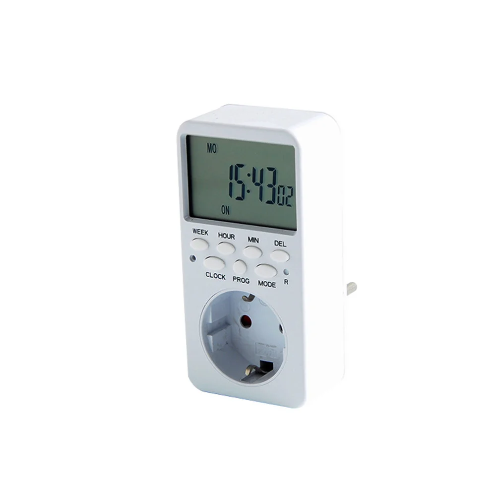 16A Programmable Digital Timer Socket Electronic Plug Time Relay Control for Appliances Energy Saving Eu Version