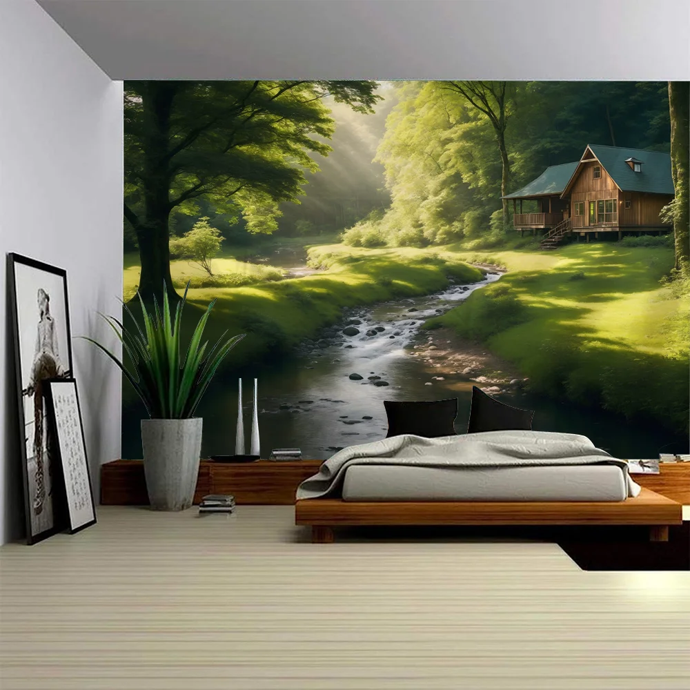Beautiful forest tapestry, natural scenery wall hanging cloth, hippie bed sheet, Bohemian home wall decoration background poster
Beautiful forest tapestry, natural scenery wall hanging cloth, hippie bed sheet, Bohemian home wall decoration background poster