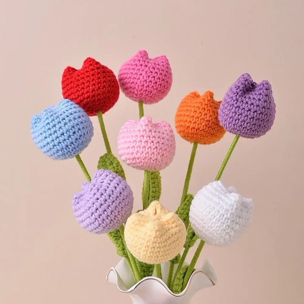 Fashion Hand-Knitted Knitting Flower Tulips Cotton Preserved Flower Simulation Flower Handmade Flower Bouquet Mother's Day Gift
Fashion Hand-Knitted Knitting Flower Tulips Cotton Preserved Flower Simulation Flower Handmade Flower Bouquet Mother's Day Gift