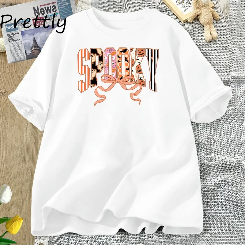 Halloween Retro T-shirts Halloween Bowknot Spooky Coquette Tshirt Women Spooky Fall Cotton Short Sleeve Pumkin T Shirt Clothes
Halloween Retro T-shirts Halloween Bowknot Spooky Coquette Tshirt Women Spooky Fall Cotton Short Sleeve Pumkin T Shirt Clothes