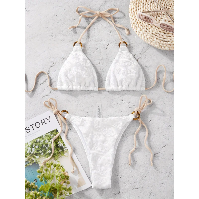 Летний женский пляжный комплект бикини с открытыми плечами, на завязках, однотонный, с эффектом водной ряби и пэчворком
Летний женский пляжный комплект бикини с открытыми плечами, на завязках, однотонный, с эффектом водной ряби и пэчворком