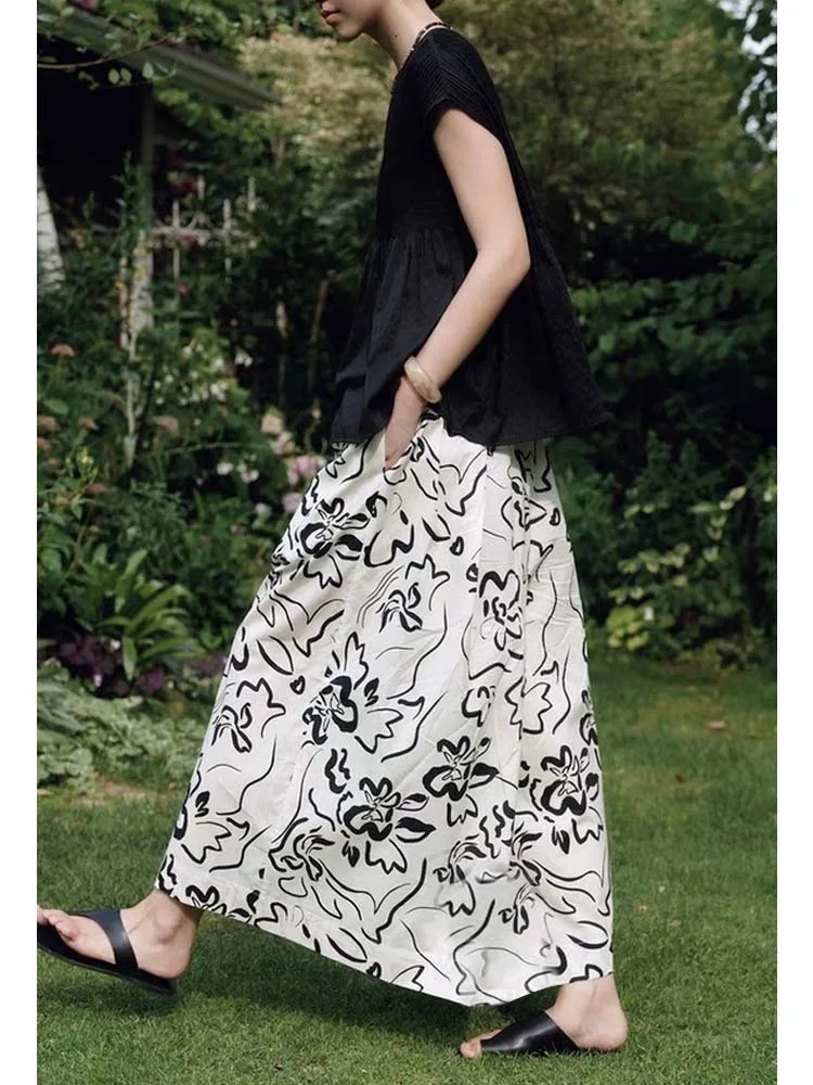 Women's A-Line Relaxed Dress with Artistic Print | French Pure Cotton White Skirt | Vintage Style Casual Dress for Daily Wear
Women's A-Line Relaxed Dress with Artistic Print | French Pure Cotton White Skirt | Vintage Style Casual Dress for Daily Wear