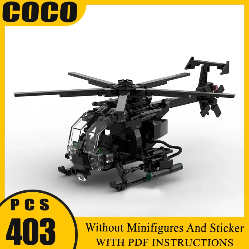 Military Series Model Moc Building BlocksAH6 - Little Bird Fighter Model Technology Brick DIY Assembly Construction Toy Gifts
Military Series Model Moc Building BlocksAH6 - Little Bird Fighter Model Technology Brick DIY Assembly Construction Toy Gifts