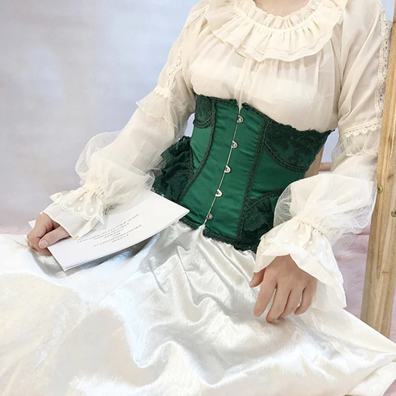 Women Short Corset Bustier Underbust Palace Bodice Lace Up Wasit Trainer with Fancy Lace Lolita Female Stage Costume
Women Short Corset Bustier Underbust Palace Bodice Lace Up Wasit Trainer with Fancy Lace Lolita Female Stage Costume
