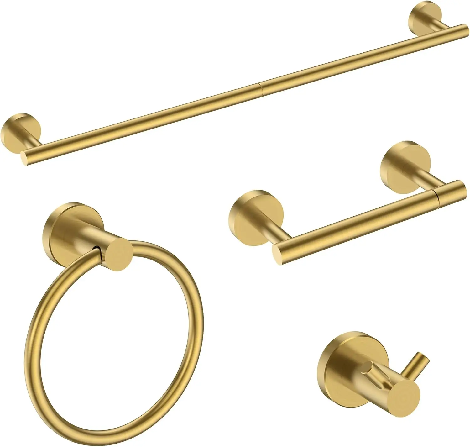 Современный набор вешалок для полотенец из матового золота, 24-дюймовые аксессуары для ванной комнаты из нержавеющей стали с 4 предметами для настенной установки
Современный набор вешалок для полотенец из матового золота, 24-дюймовые аксессуары для ванной комнаты из нержавеющей стали с 4 предметами для настенной установки