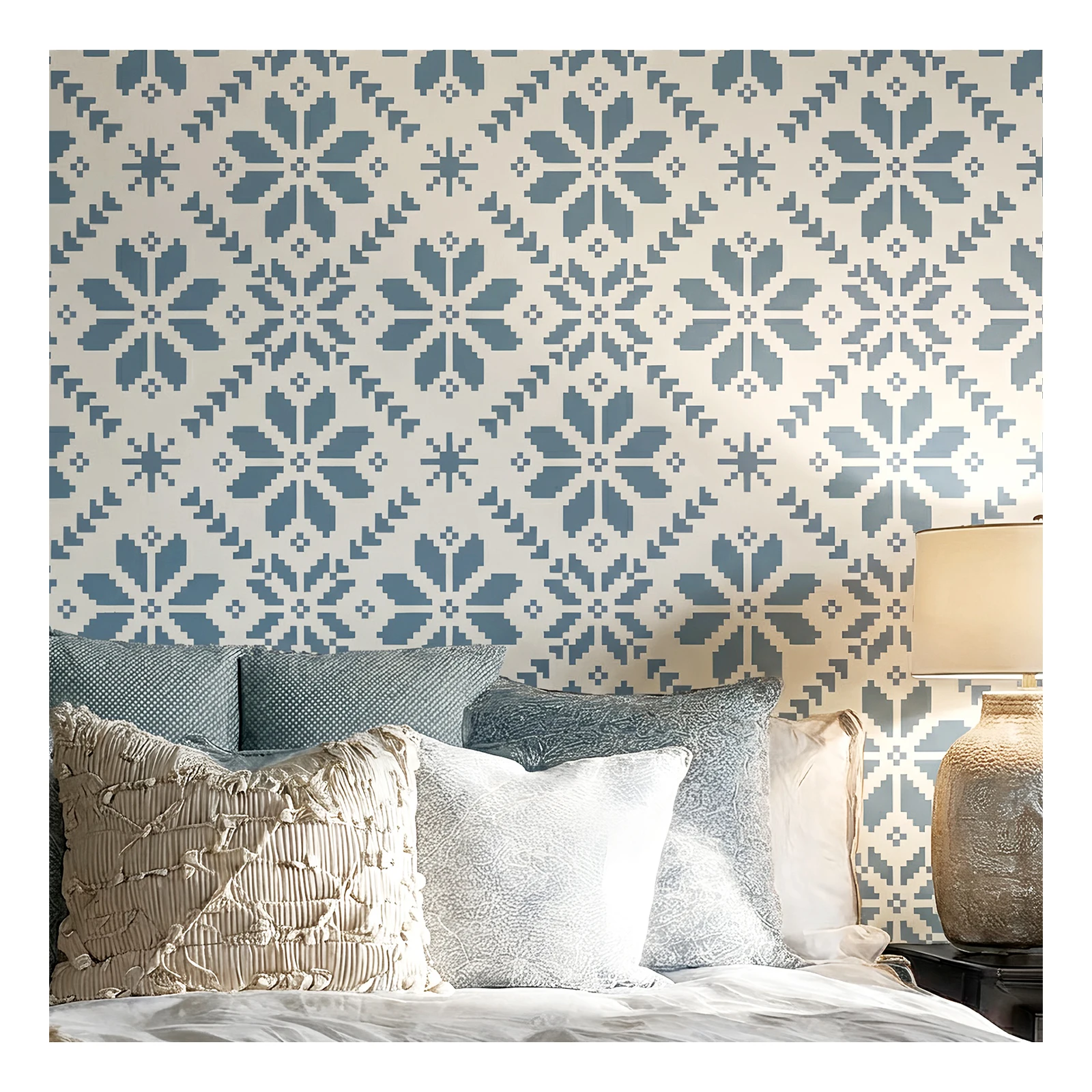 Large Reusable Boho Pixel Pattern Stencil Geometric Wall Stencil for DIY Home Decor Furniture Fabric Painting Template
Large Reusable Boho Pixel Pattern Stencil Geometric Wall Stencil for DIY Home Decor Furniture Fabric Painting Template