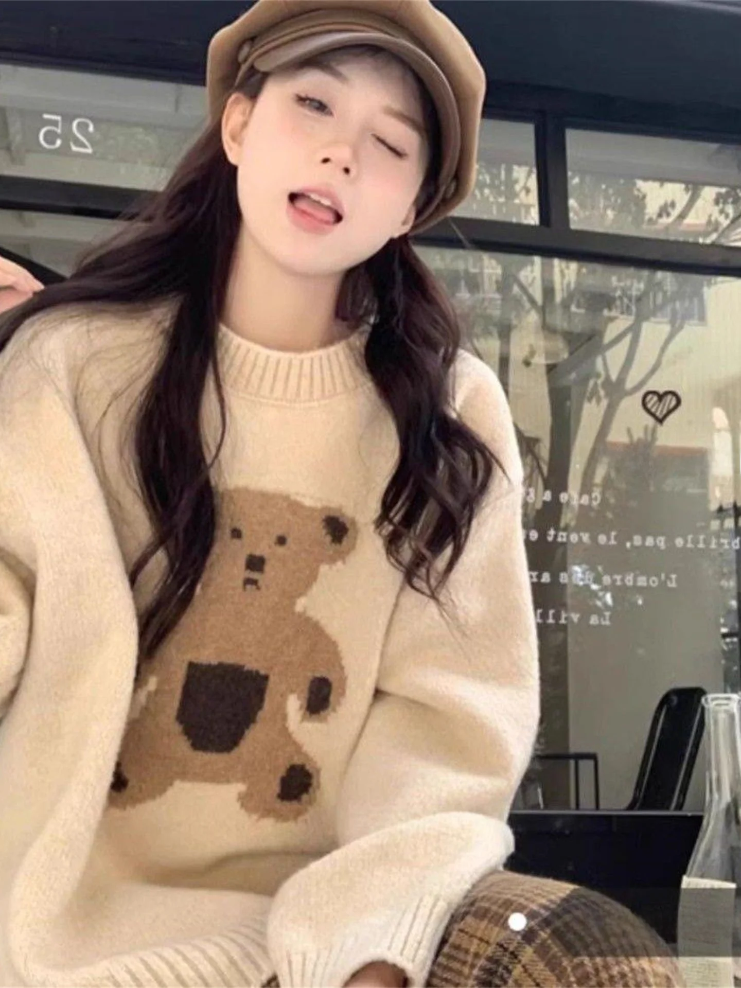 Cartoon Bear Cisas Sweater Loose Fit round Ne Knitted irt Autumn Winter Lazy Sle Small Size Girls Faion
Cartoon Bear Cisas Sweater Loose Fit round Ne Knitted irt Autumn Winter Lazy Sle Small Size Girls Faion