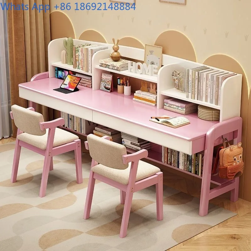 Nordic Style Solid Wood Desk and Bookshelf Combination Double Desk for Home Study
Nordic Style Solid Wood Desk and Bookshelf Combination Double Desk for Home Study