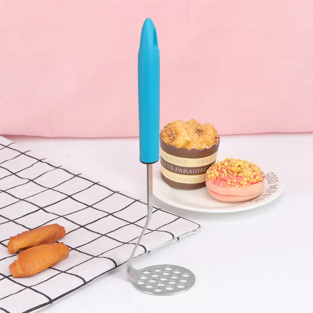1Pcs Stainless Steel Potato Ricer Handheld Silicone Handle Heat Resistant Anti-Scald Potato Presser Masher for Home
1Pcs Stainless Steel Potato Ricer Handheld Silicone Handle Heat Resistant Anti-Scald Potato Presser Masher for Home