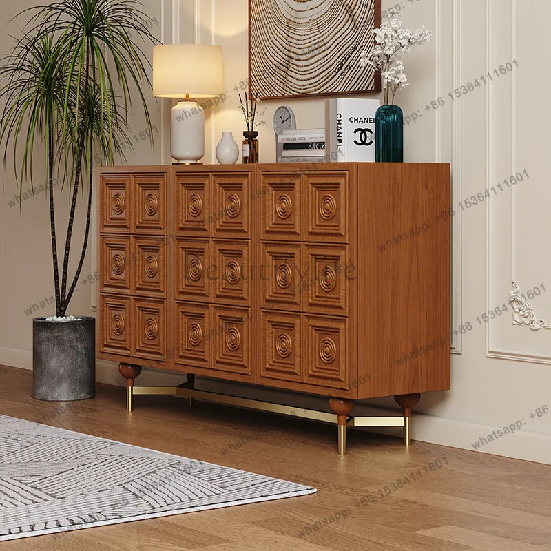 Medieval solid wood dining side cabinet French retro living room wall storage cabinet
Medieval solid wood dining side cabinet French retro living room wall storage cabinet