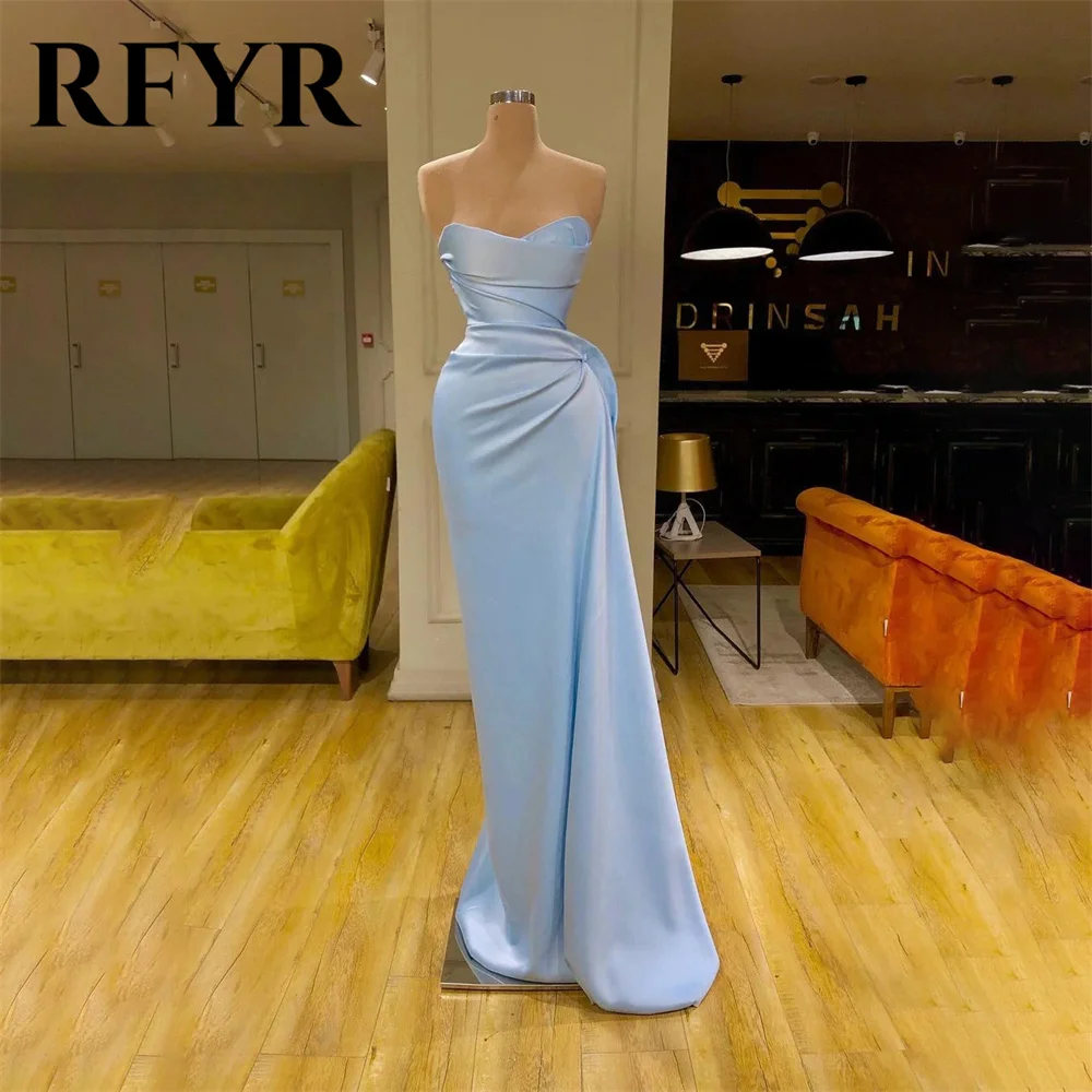 RFYR Chic Woman Sky Blue Evening Dress Gown Stain Mermaid Sexy Ball Gown Sweetheart Pleat Night Dresses Gown robes de soirée
RFYR Chic Woman Sky Blue Evening Dress Gown Stain Mermaid Sexy Ball Gown Sweetheart Pleat Night Dresses Gown robes de soirée