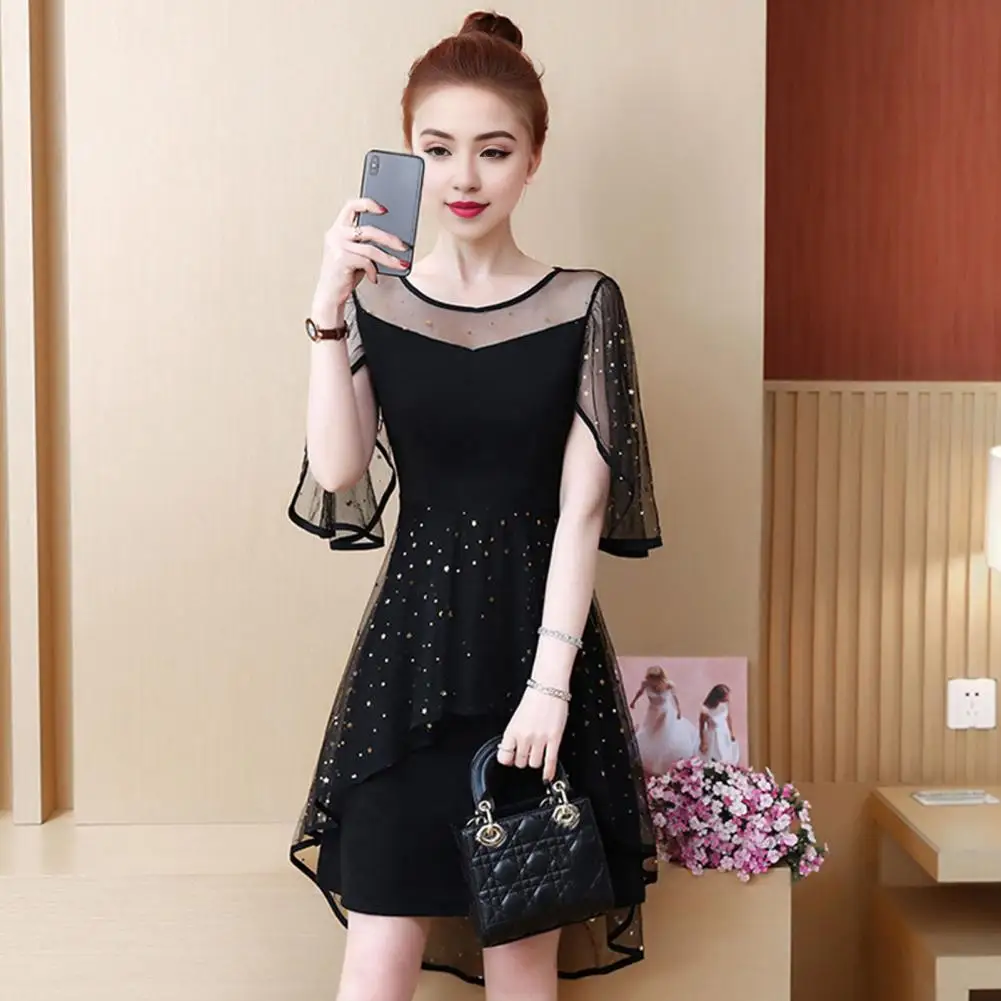 ouble-layered Dress Women’s Evening Dress Mesh Patchwork Star Sequin Mini Double-layered Ruffle Short Sleeves Mesh Dress 80%
ouble-layered Dress Women’s Evening Dress Mesh Patchwork Star Sequin Mini Double-layered Ruffle Short Sleeves Mesh Dress 80%