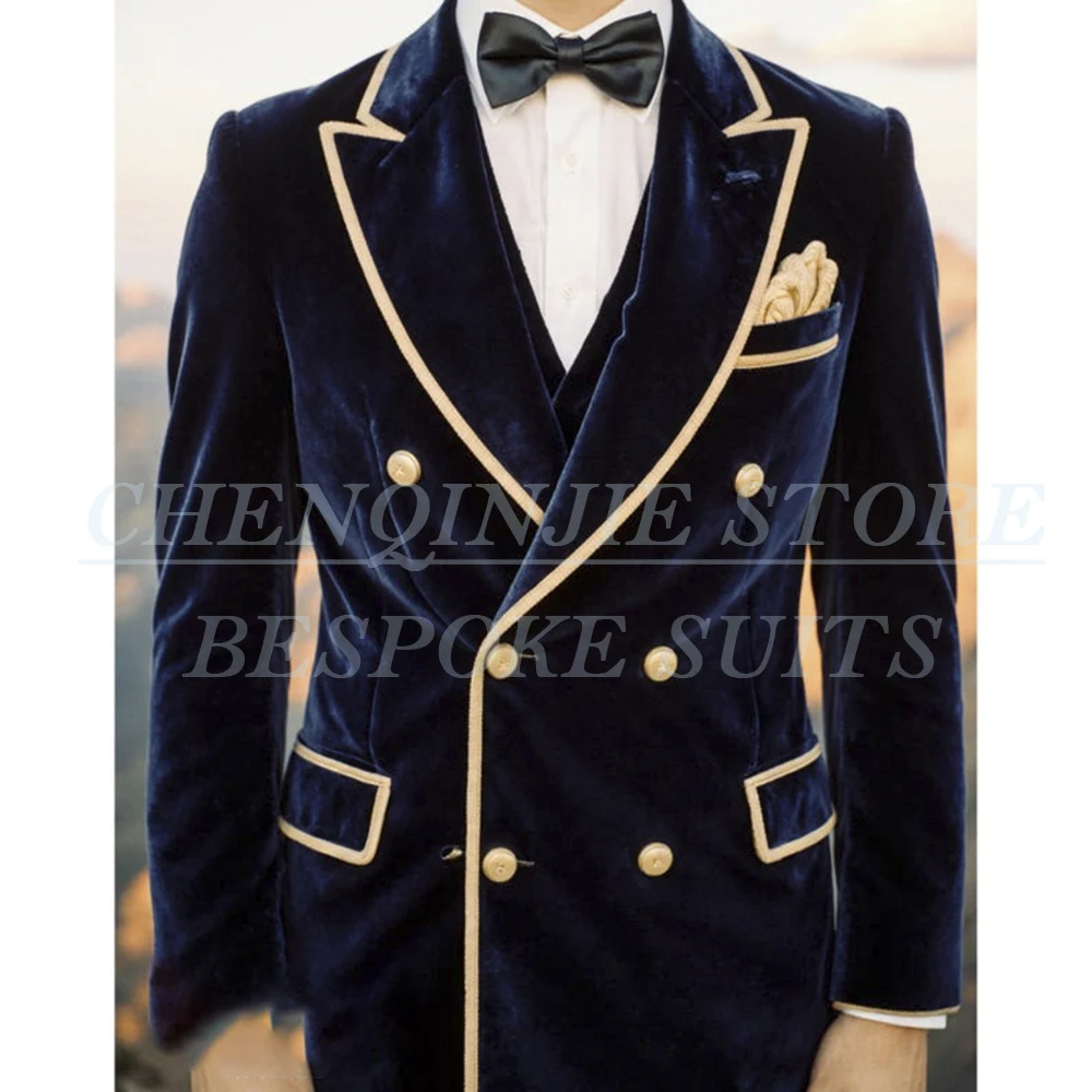 SILIWEYA High Quality Double Breasted Men's Suits Elegant Peak Lapel Slim Fit Velvet 3 Piece Jacket Pants Vest Costume Homme
SILIWEYA High Quality Double Breasted Men's Suits Elegant Peak Lapel Slim Fit Velvet 3 Piece Jacket Pants Vest Costume Homme