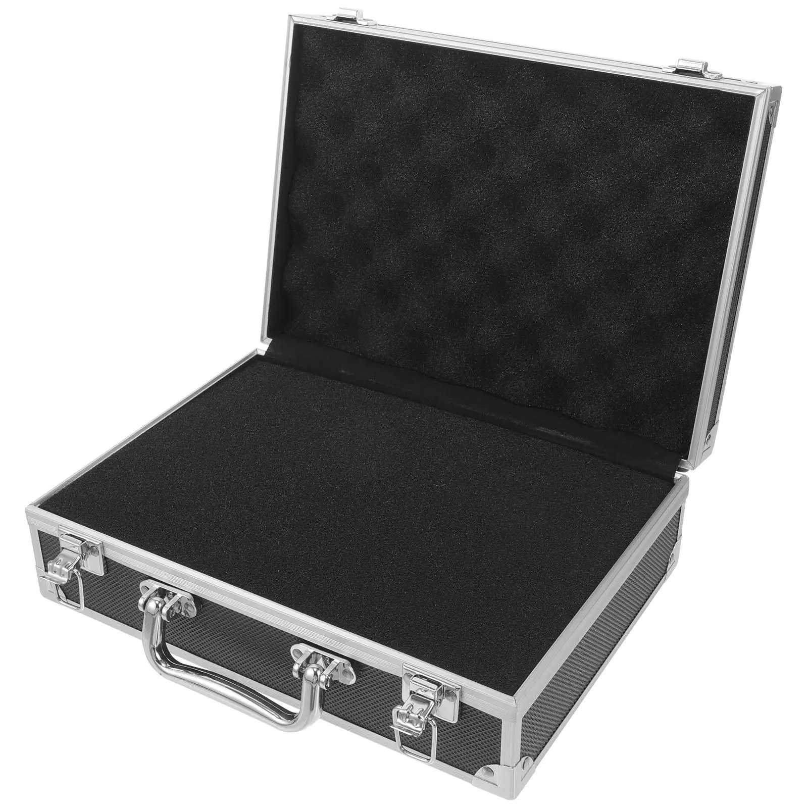 Portable Toolbox Aluminum Case for Men Black Metal Briefcase Hard Sound Card Container Storage Box
Portable Toolbox Aluminum Case for Men Black Metal Briefcase Hard Sound Card Container Storage Box