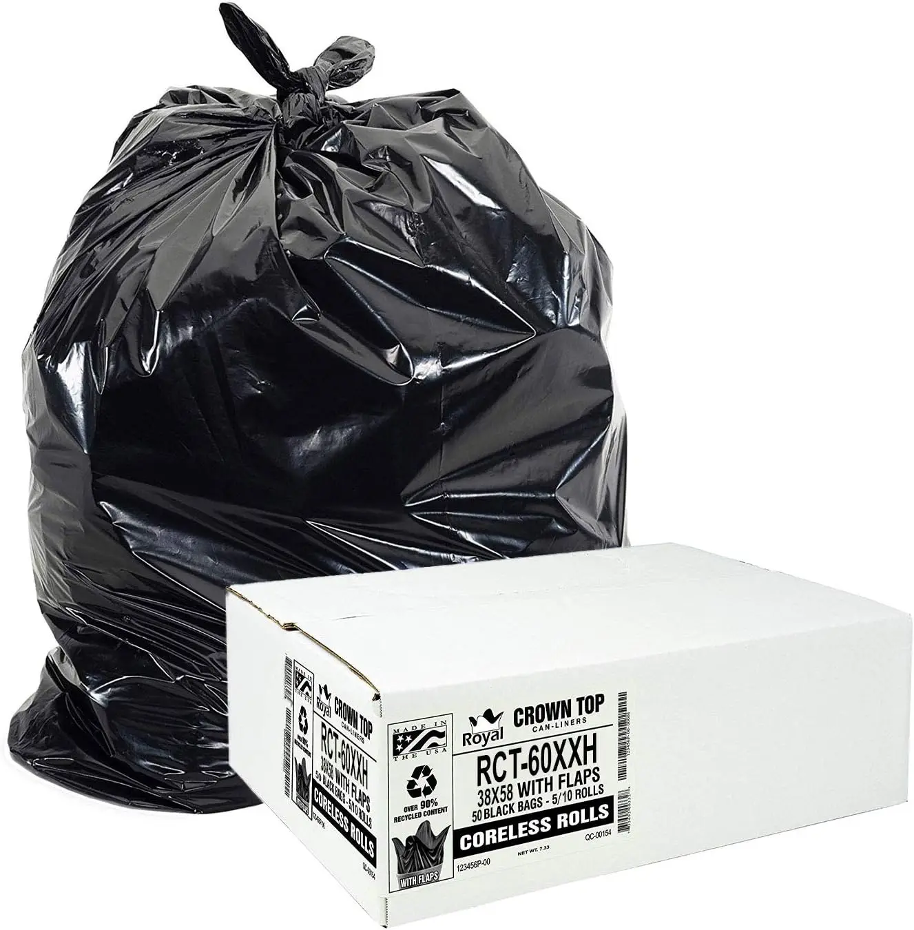 55 Gallon Trash Bags Heavy Duty 2.0 Mil Thick - 38x58 - Garbage Bags for Toter, Contractors, Lawn, Leaf, Yard Waste, Kitchen
55 Gallon Trash Bags Heavy Duty 2.0 Mil Thick - 38x58 - Garbage Bags for Toter, Contractors, Lawn, Leaf, Yard Waste, Kitchen