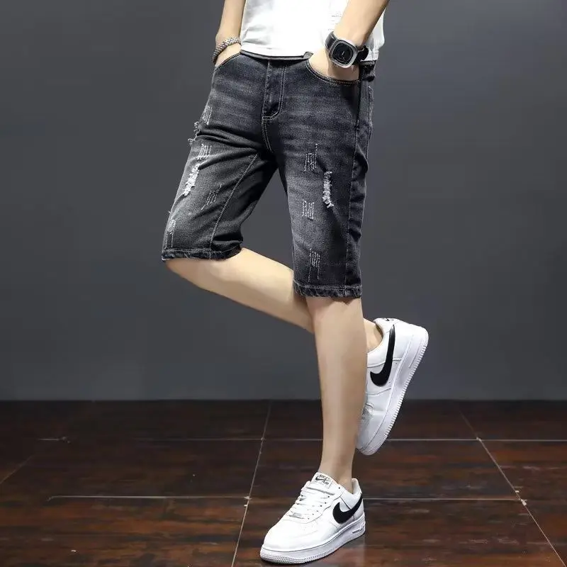Летние тонкие эластичные джинсовые мужские рваные тонкие прямые повседневные брюки пять четвертей, джинсы со средней талией, деловые повседневные брюки
Летние тонкие эластичные джинсовые мужские рваные тонкие прямые повседневные брюки пять четвертей, джинсы со средней талией, деловые повседневные брюки