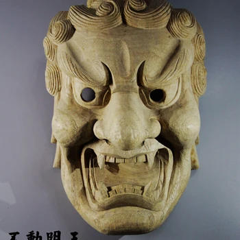 손으로 조각한 일본 노쿄겐 후도 묘오 MASK-QH015, 23*16*10