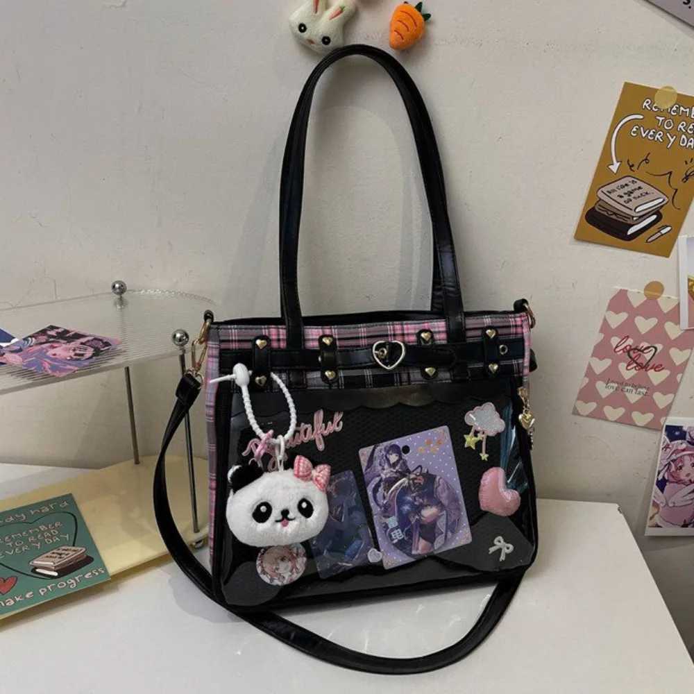Y2K Cartoon Anime Itabag Lattice Large Capacity JK Crossbody Bag Spicy Girl Idol Merchandise Storage Transparent Shoulder Bag
Y2K Cartoon Anime Itabag Lattice Large Capacity JK Crossbody Bag Spicy Girl Idol Merchandise Storage Transparent Shoulder Bag