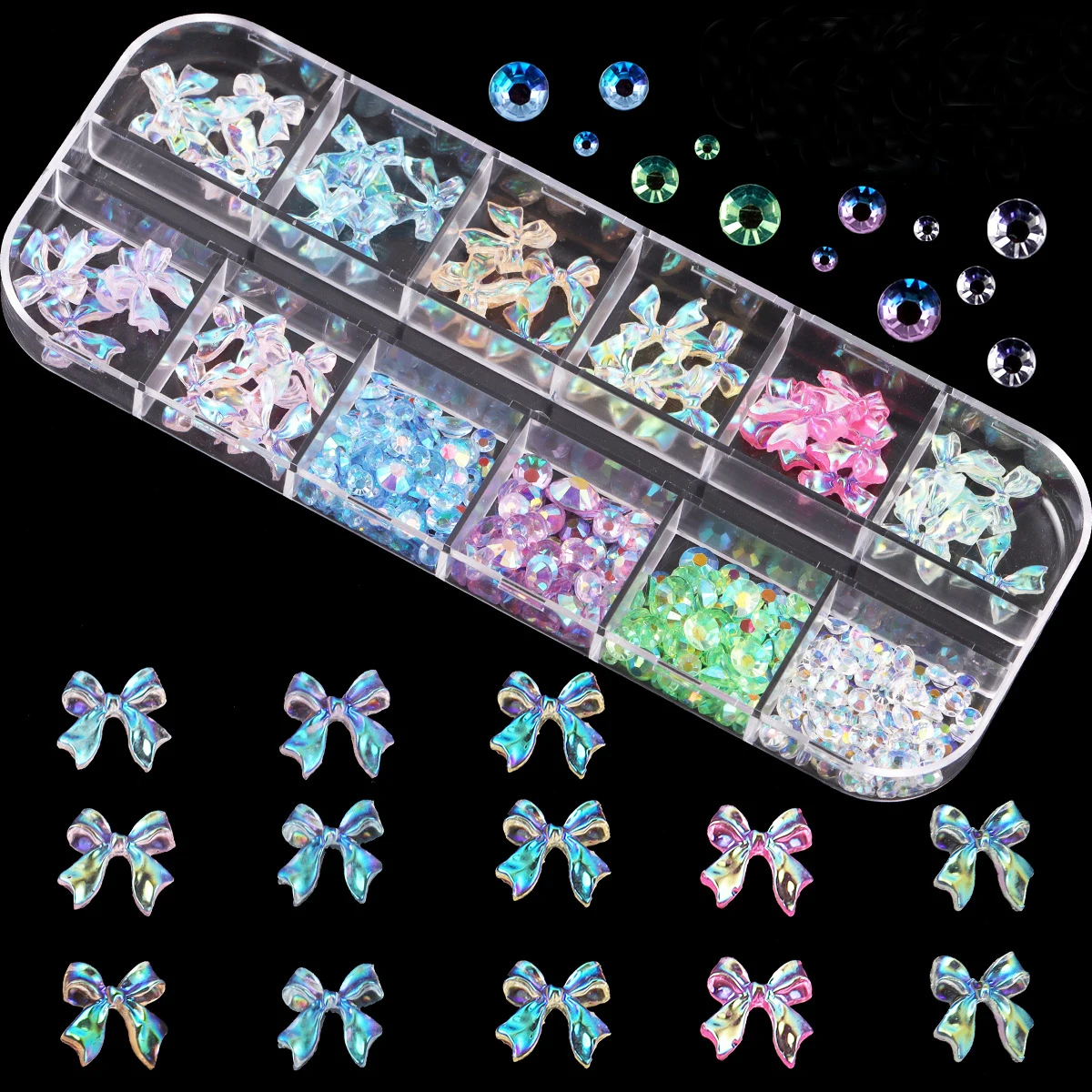 New Nail 12 Strip Box Jewelry Set Box AB Bow AB Diamond Sparkly Double Mix Nail Festival Diamond Accessories Accessories
New Nail 12 Strip Box Jewelry Set Box AB Bow AB Diamond Sparkly Double Mix Nail Festival Diamond Accessories Accessories