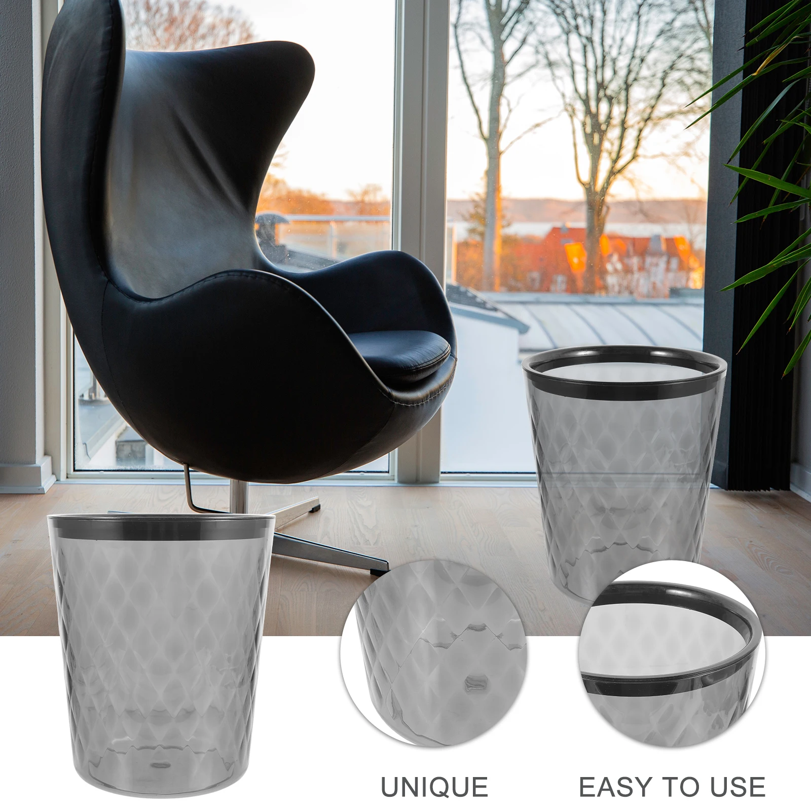 Transparent White Small Trash Can Lid for Kitchen Bathroom Bedroom Office Stable Material Easy to Clean Household Garbage
Transparent White Small Trash Can Lid for Kitchen Bathroom Bedroom Office Stable Material Easy to Clean Household Garbage