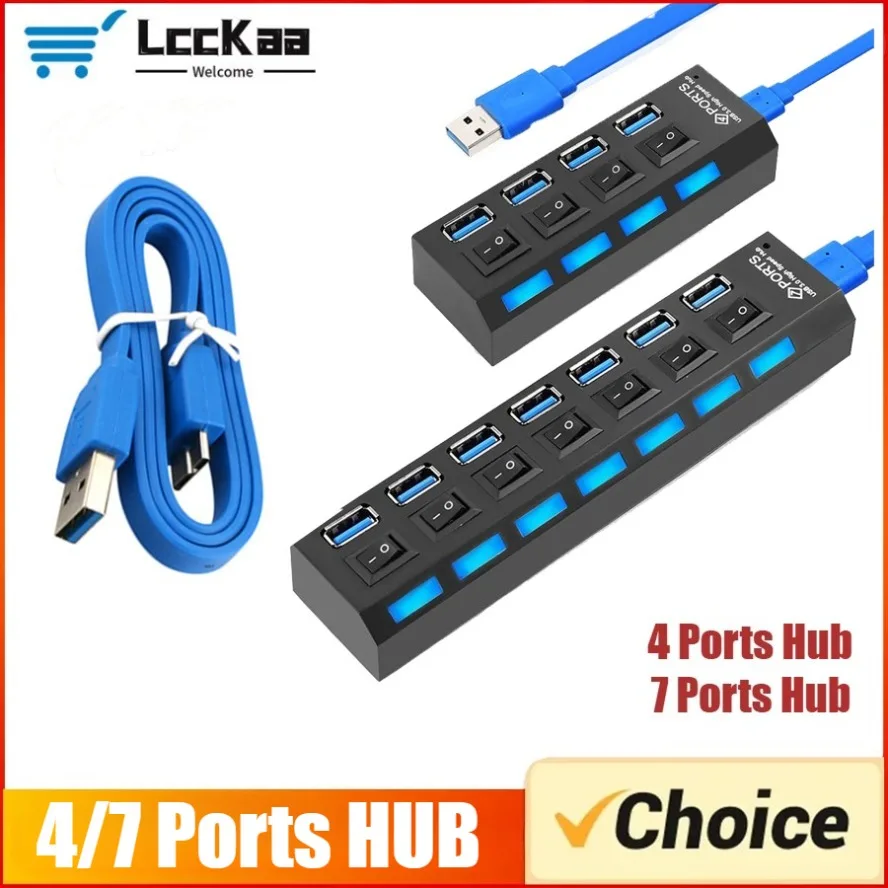 4/7 Ports USB 3.0 Hub Super Speed 5Gbps HUB Splitter Multi USB Power Adapter with Power Adapter Computer Accessories Hub for PC
4/7 Ports USB 3.0 Hub Super Speed 5Gbps HUB Splitter Multi USB Power Adapter with Power Adapter Computer Accessories Hub for PC