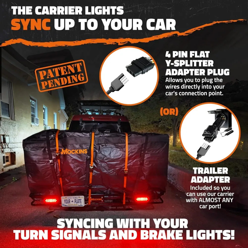 XXL Folding Cargo Carrier Hitch Mount Luggage Rack w/50 CuFt Trailer Hitch Cargo Carrier Bag | All-Weather 500 Lbs Capacity 
XXL Folding Cargo Carrier Hitch Mount Luggage Rack w/50 CuFt Trailer Hitch Cargo Carrier Bag | All-Weather 500 Lbs Capacity