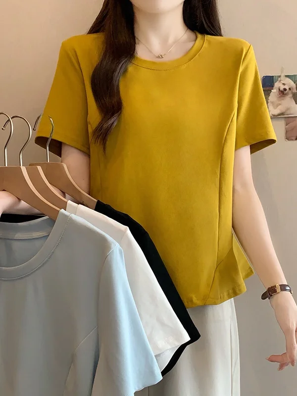 plus Size Loose Fashionable Summer T-Shirt Women's Short Sleeve Fishbone Lace Meat Conceal Slimming Chinese Brand
plus Size Loose Fashionable Summer T-Shirt Women's Short Sleeve Fishbone Lace Meat Conceal Slimming Chinese Brand