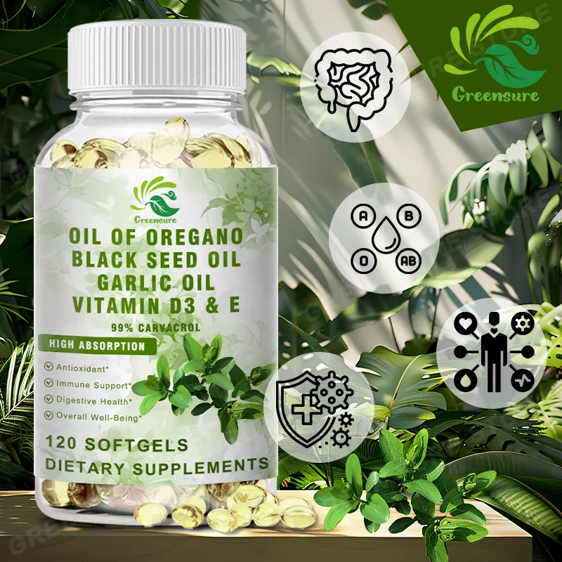 Organic Oregano Oil Capsules with 99% High Concentrate Carvacrol - Digestive Support, Gastrointestinal Health, Immune Support
Organic Oregano Oil Capsules with 99% High Concentrate Carvacrol - Digestive Support, Gastrointestinal Health, Immune Support