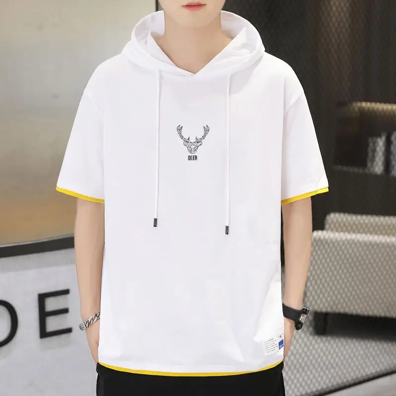 Fashion O-Neck Printed Spliced Fake Two Pieces Hooded T-Shirts Men's Clothing 2024 Summer New Loose Korean Tops Casual Tee Shirt
Fashion O-Neck Printed Spliced Fake Two Pieces Hooded T-Shirts Men's Clothing 2024 Summer New Loose Korean Tops Casual Tee Shirt