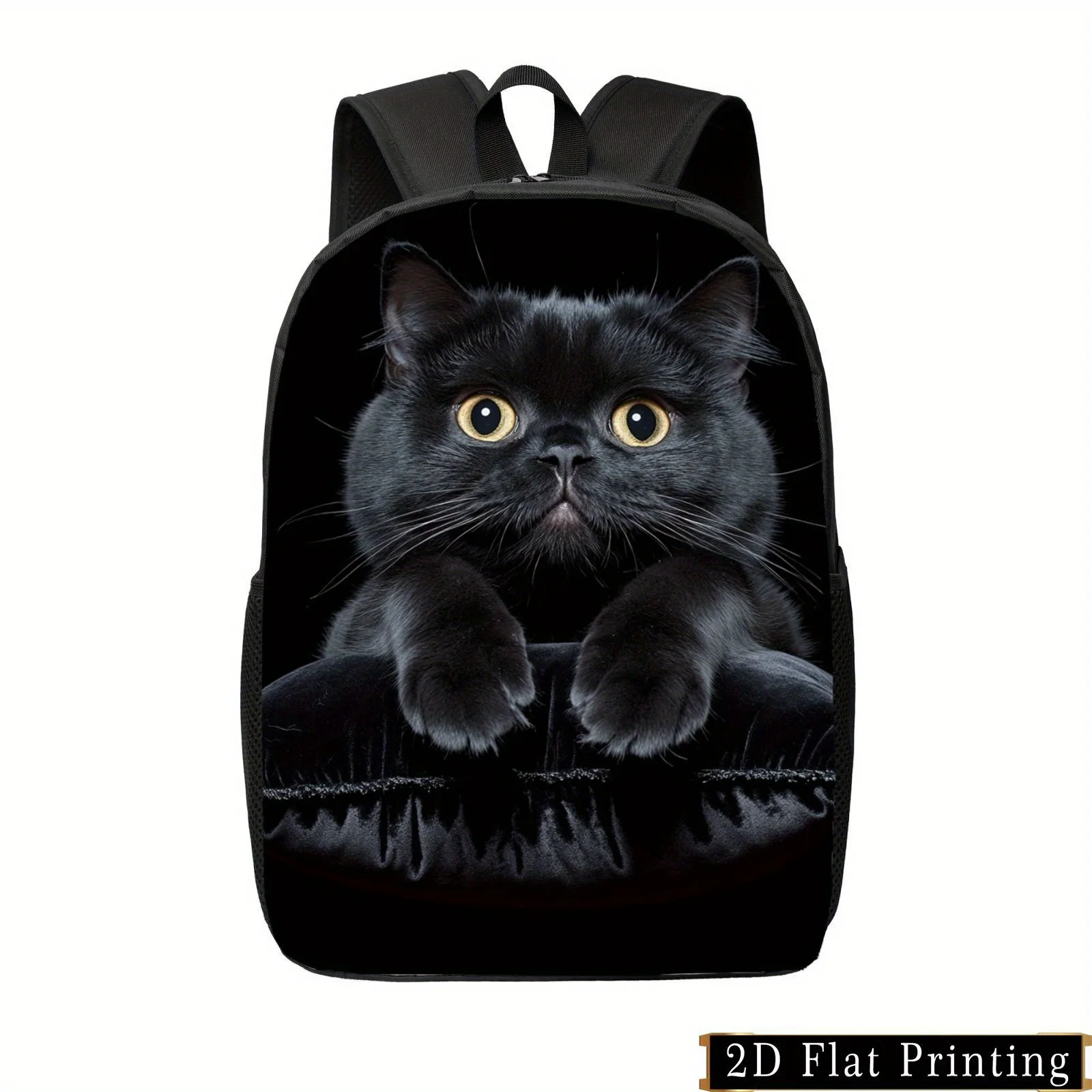 Fashionable black cat face backpack, lightweight and large-capacity laptop backpack, adjustable shoulder strap zipper closure
Fashionable black cat face backpack, lightweight and large-capacity laptop backpack, adjustable shoulder strap zipper closure