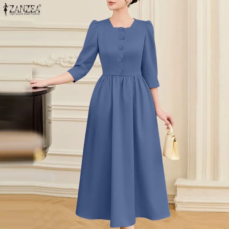 Элегантное модное расклешенное платье миди ZANZEA для женщин, с квадратным вырезом, рукавами 3/4, А-силуэта, для вечеринок, однотонное, женское платье-рубашка
Элегантное модное расклешенное платье миди ZANZEA для женщин, с квадратным вырезом, рукавами 3/4, А-силуэта, для вечеринок, однотонное, женское платье-рубашка