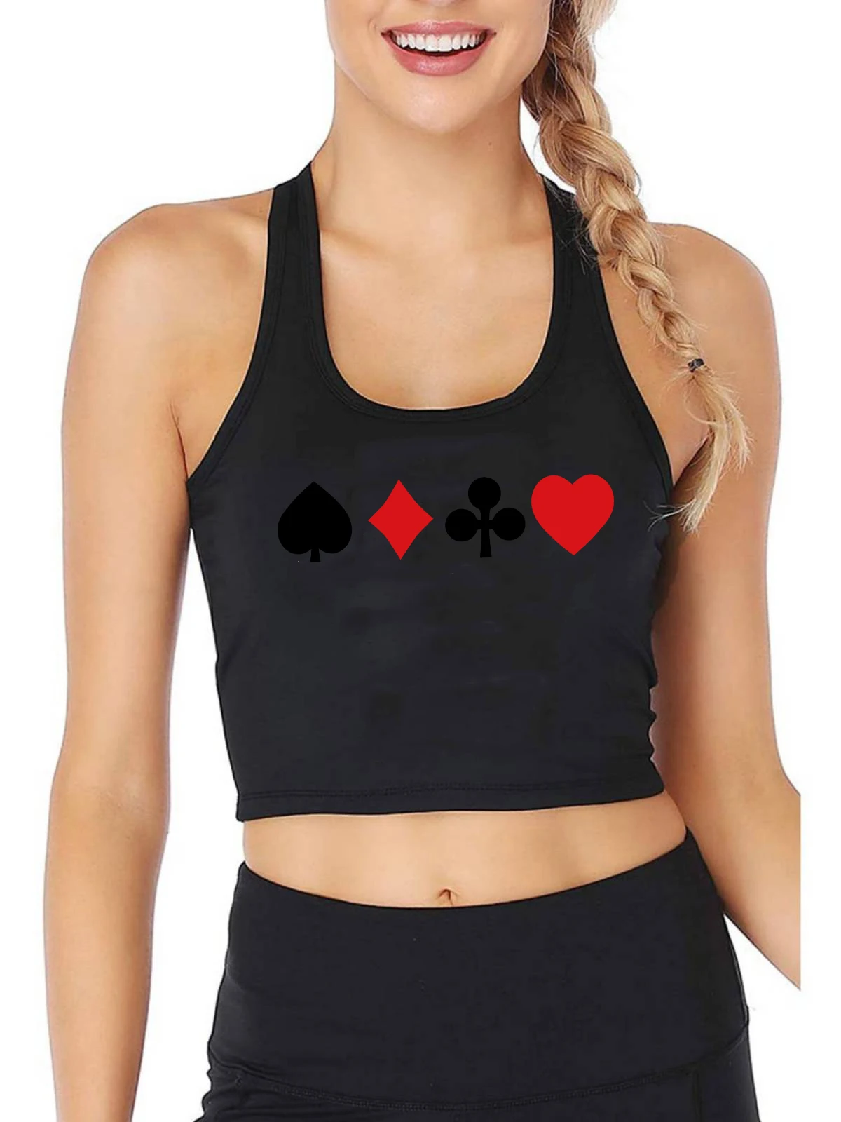 Texas Poker Four Decors Graphic Sexy Slim Fit Crop Top Women's Leisure Entertainment Style Tank Tops Hotwife Camisole
Texas Poker Four Decors Graphic Sexy Slim Fit Crop Top Women's Leisure Entertainment Style Tank Tops Hotwife Camisole