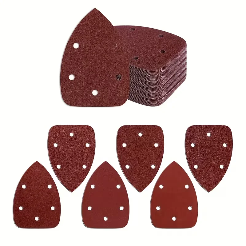 10/30/50Pcs 5-Hole Triangular Hook & Loop Sandpaper Sheets for Detail Sander, 60-600 Grit Red Sanding Discs
10/30/50Pcs 5-Hole Triangular Hook & Loop Sandpaper Sheets for Detail Sander, 60-600 Grit Red Sanding Discs