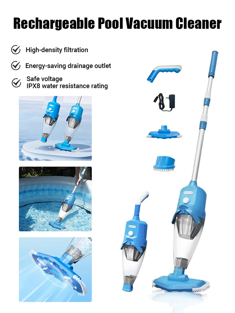 Rechargeable Pool Vacuum Cleaner Handheld Pool Cleaner for Spas,Hot Tubs And Small Pools Pool Skimmer Filter for Sand And Debris
Rechargeable Pool Vacuum Cleaner Handheld Pool Cleaner for Spas,Hot Tubs And Small Pools Pool Skimmer Filter for Sand And Debris