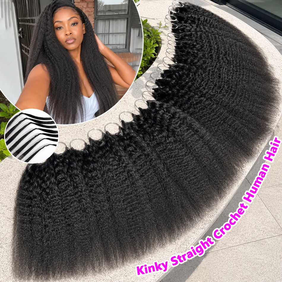 Kinky Straight Miracle Knots Human Crochet Hair 26 28 30 Inches 300g/5Pack Invisible Pre-Separated Feather Crochet Human Hair Extensions For Black Women Natural Black
Kinky Straight Miracle Knots Human Crochet Hair 26 28 30 Inches 300g/5Pack Invisible Pre-Separated Feather Crochet Human Hair Extensions For Black Women Natural Black
