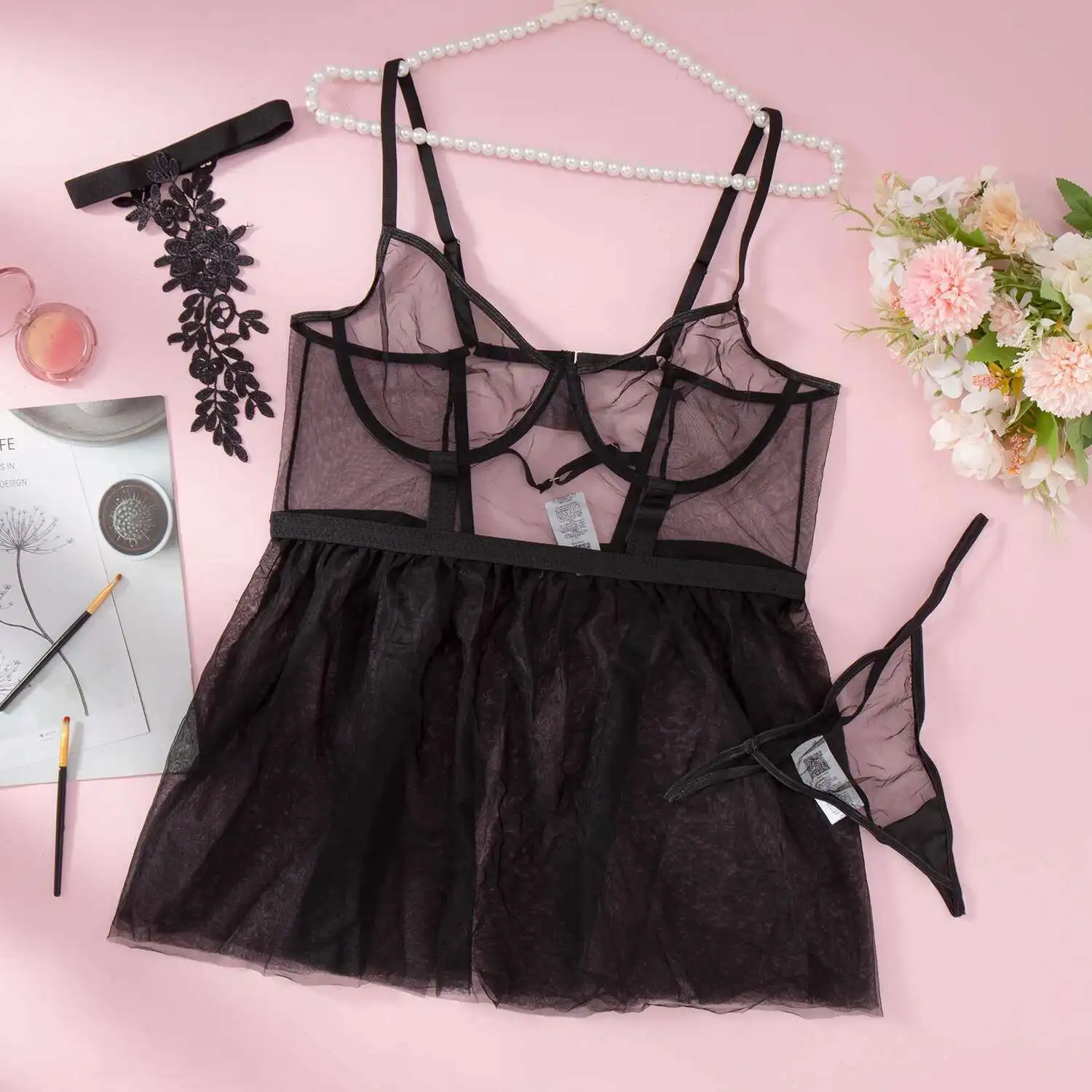 Perspective Sexy Lace Mesh Fun Jumpsuit Temptation Women's Fun Sleeping Dress 27367
Perspective Sexy Lace Mesh Fun Jumpsuit Temptation Women's Fun Sleeping Dress 27367
