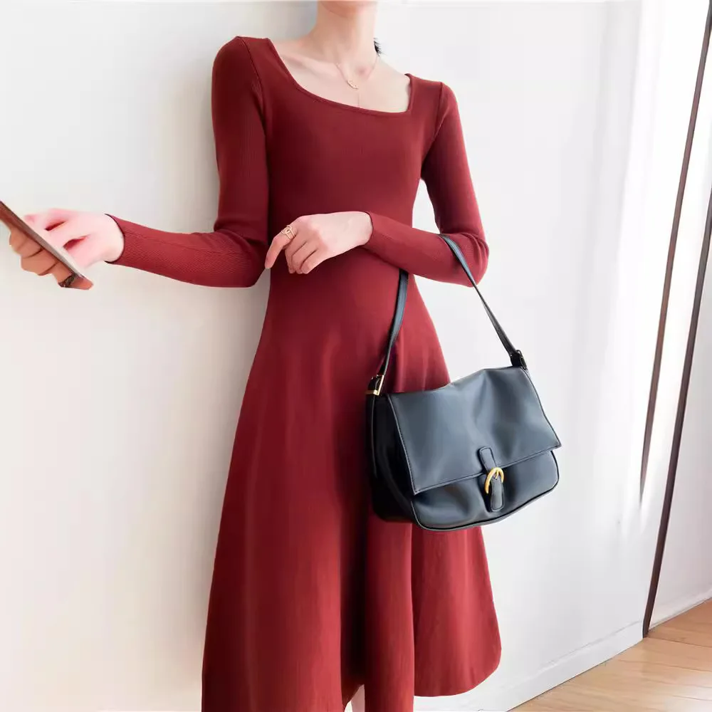 2642 Hong Kong Style Spring New Square Neck Sleeve Knitted For Women Slimming Base Long Dress
2642 Hong Kong Style Spring New Square Neck Sleeve Knitted For Women Slimming Base Long Dress