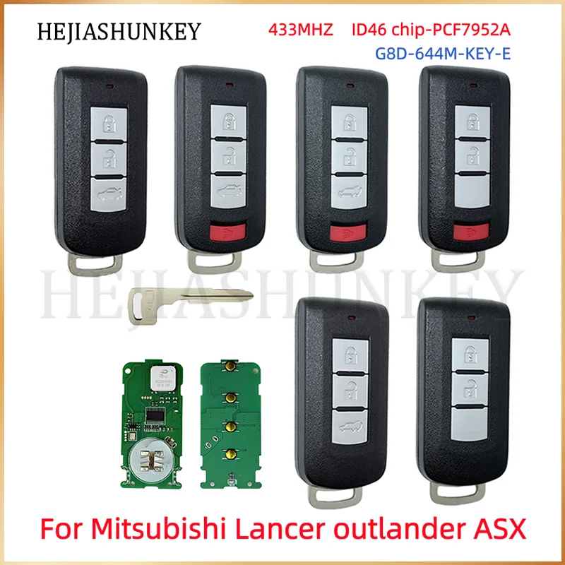 G8D-644M-KEY-E 2/3/4 Button Smart Remote Key Fob 433MHz ID46 PCF7952A Chip For Mitsubishi Outlander Lancer ASX Pajero 2008-2018
G8D-644M-KEY-E 2/3/4 Button Smart Remote Key Fob 433MHz ID46 PCF7952A Chip For Mitsubishi Outlander Lancer ASX Pajero 2008-2018