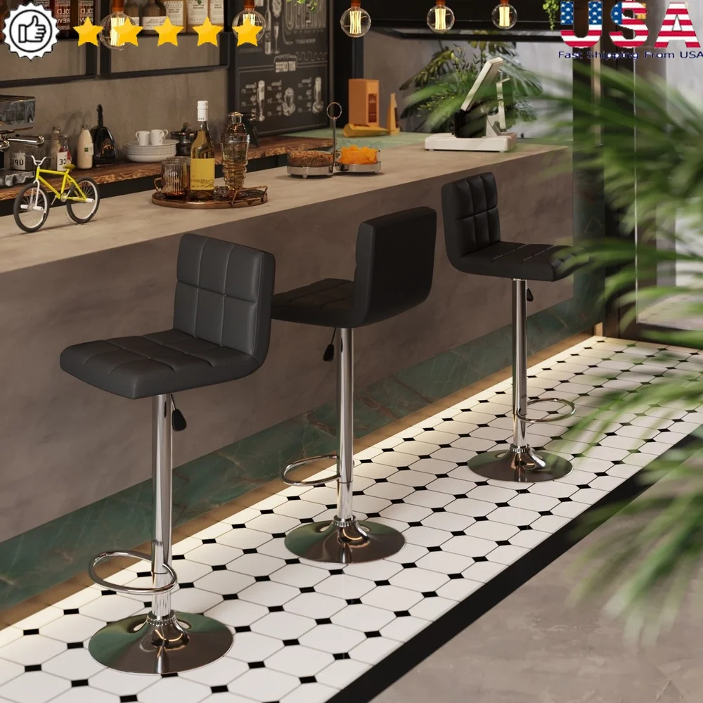 Set of 2 Modern Swivel Bar Stools Adjustable Height PU Leather Comfortable Kitchen Counter Stool with Rubber Ring
Set of 2 Modern Swivel Bar Stools Adjustable Height PU Leather Comfortable Kitchen Counter Stool with Rubber Ring