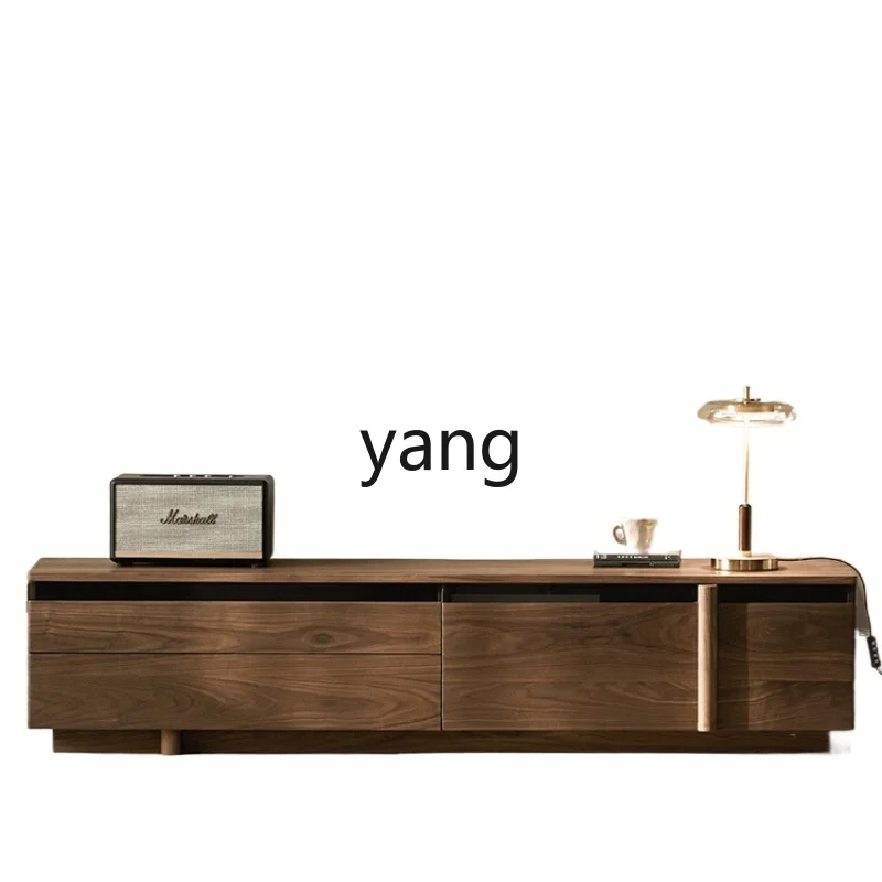 LH solid wood TV cabinet black walnut modern simple home living room coffee table combination
LH solid wood TV cabinet black walnut modern simple home living room coffee table combination