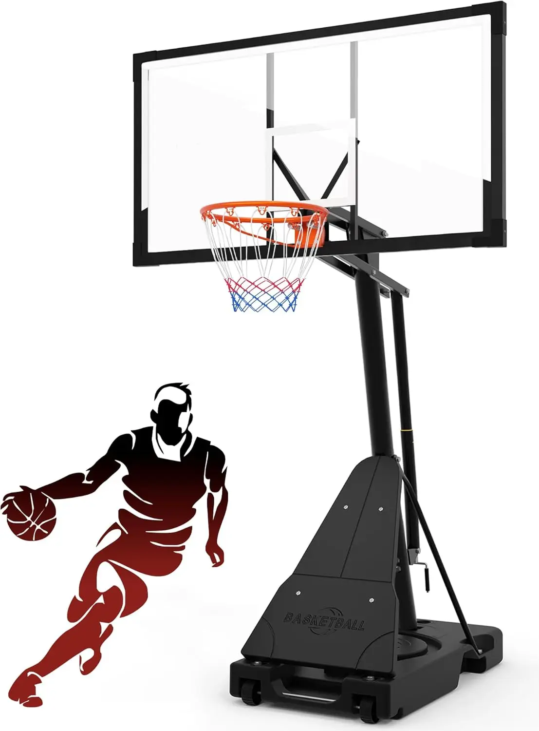 Outdoor/Indoor Use, Shatterproof PC Material, 4.36 - 10FT Stepless Adjustable, Portable Basketball Hoop for All Ages
Outdoor/Indoor Use, Shatterproof PC Material, 4.36 - 10FT Stepless Adjustable, Portable Basketball Hoop for All Ages