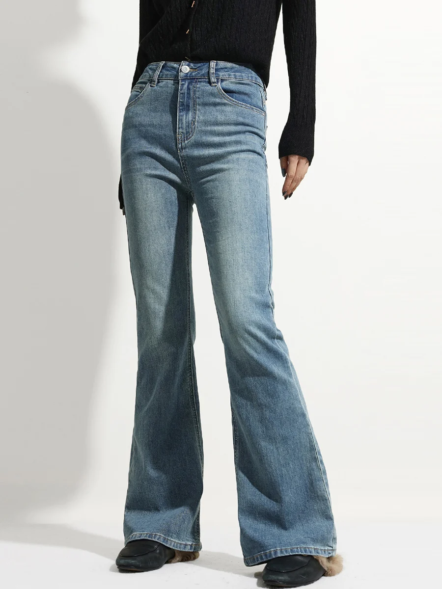 Ретро-винтажные расклешенные джинсы Mlanuo P70: Новинка весенней коллекции, длинные брюки из хлопкового стрейч-денима синего цвета
Ретро-винтажные расклешенные джинсы Mlanuo P70: Новинка весенней коллекции, длинные брюки из хлопкового стрейч-денима синего цвета